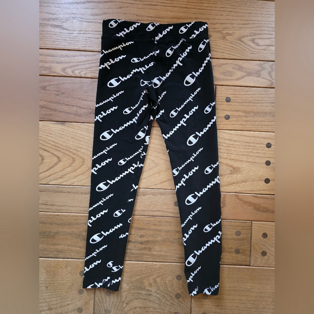 Champion Black and White Logo Leggings Like New - Picture 3 of 5
